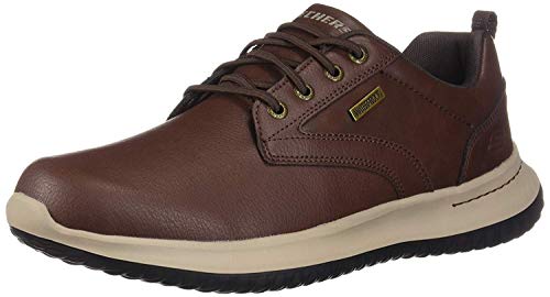 Skechers Delson-Antigo, Zapatillas Hombre, Rojo (RDBR Black Leather), 39.5 EU