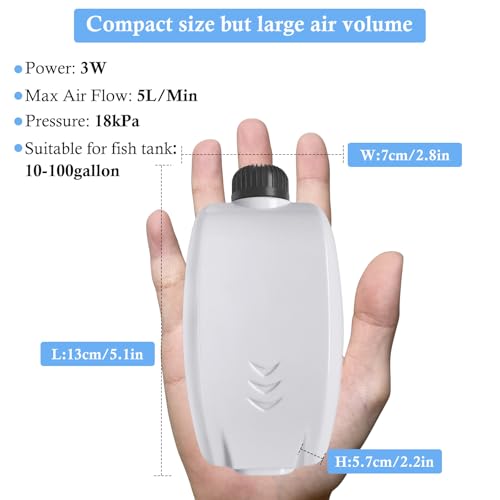 HITOP Dual Outlet Aquarium Electric Air Pump, Whisper Adjustable Fish Tank Aerator, Quiet Oxygen Pump with Accessories for 20 to 100 Gallon - Image 3