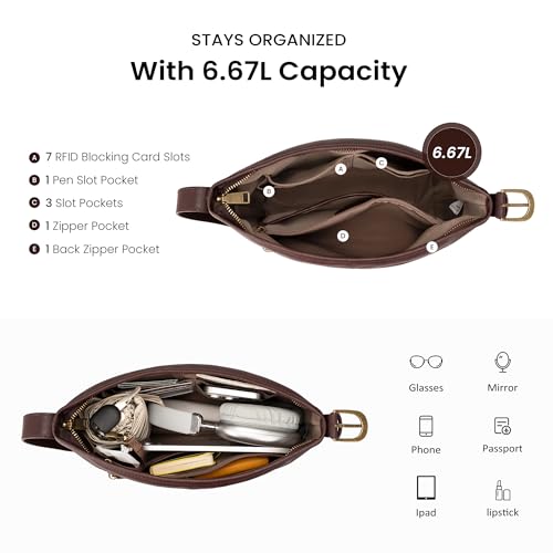 Image of befen Genuine Leather Purses for Women, RFID Medium Leather Crossbody Bags Shoulder Purse Handbags