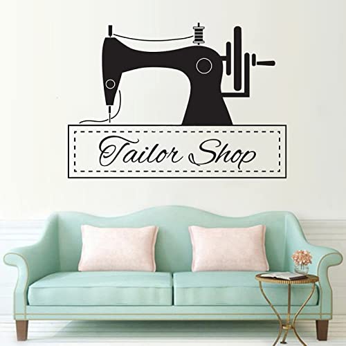 Sewing Machine Wall Sticker Tailor Shop Wall Decoration Vinyl appliqué Clothing Store Decoration Needlework murals 57cmX79cm