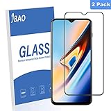 [2-Pack] Jbao Direct Oneplus 6T Screen Protector, 9H Hardness [Scratch Resistant][Anti-Fingerprint] [Bubble Free][Ultra Thin][Full Screen Coverage] Tempered Glass for Oneplus 6T(Black)