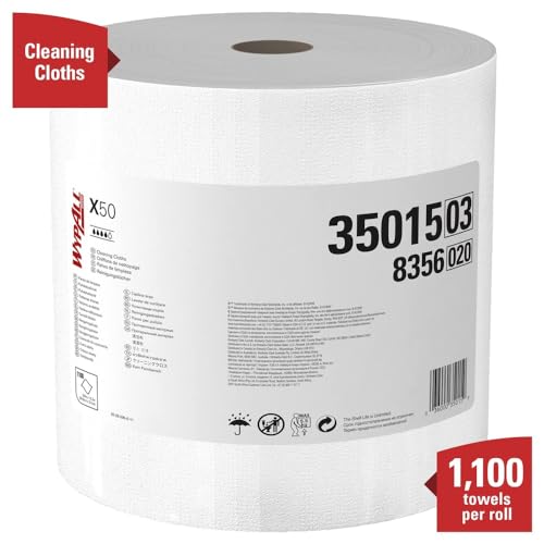 WypAll® GeneralClean™ X50 Cleaning Cloths, Jumbo Roll (35015), Strong for Extended Use, White (1100 Sheets/Roll, 1 Rolls/Case, 1,100 Sheets/Case) - Thumbnail 3