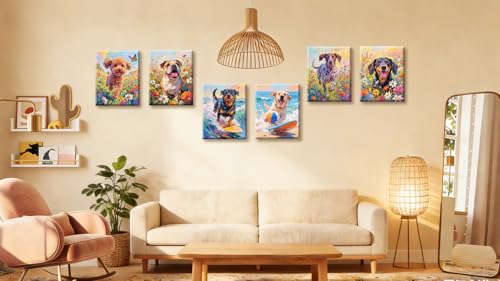 Image of Frimeeme Frame Funny Dog Canvas Wall Art, 6 Pieces, 8X10 Frames