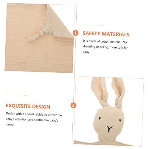Kisangel Puur Katoen Rustgevende Handdoek Taggy Deken Voor Baby'S Speelgoed Voor Baby Cartoon Deken Konijn Speelkleed Katoen Lovey Deken Bunny Badhanddoeken Rustgevende Zintuiglijke - Afbeelding 6