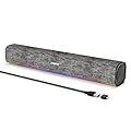 SOULION R100 Bluetooth Computer Speakers with Dynamic LED Light, USB Plug & Play PC Speakers with Switch Button, Clearly Sound Soundbar for Desktop Laptop Monitor(USB-C to USB Adapter Included)