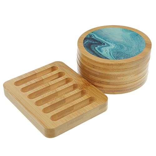 PRETYZOOM 1 Juego portavasos Posavasos Madera Coasters Colgador Tazas revestimientos Vaso de café Helado manteles Individuales Redondos Posavasos para Escritorio Posavasos únicos de Madera