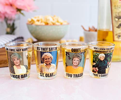 Silver Buffalo The Golden Girls Memes 1.5-Ounce Mini Glass Cups, Set Of 4 | Whiskey Shot Glasses, Home Barware For Liquor And Beverages, Kitchen Decor Essentials | Funny Gifts And Collectibles #TOP5
