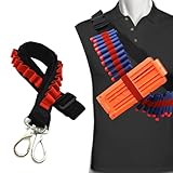 WALWAL Elite Tactical Toy Bullet Bandolier，Adjustable High Capacity Dart Carrier Compatible for Nerf Elite Blasters - Foam Ammunition Game Accessory with Elastic Rope (Bandolier Only,Red)