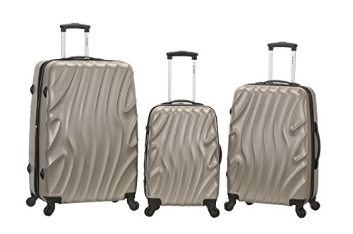 Image of Rockland, Silver Wave, 3-Piece Set (20 inch /24 inch /28 inch), Melbourne Hardside Expandable Spinner Wheel Luggage