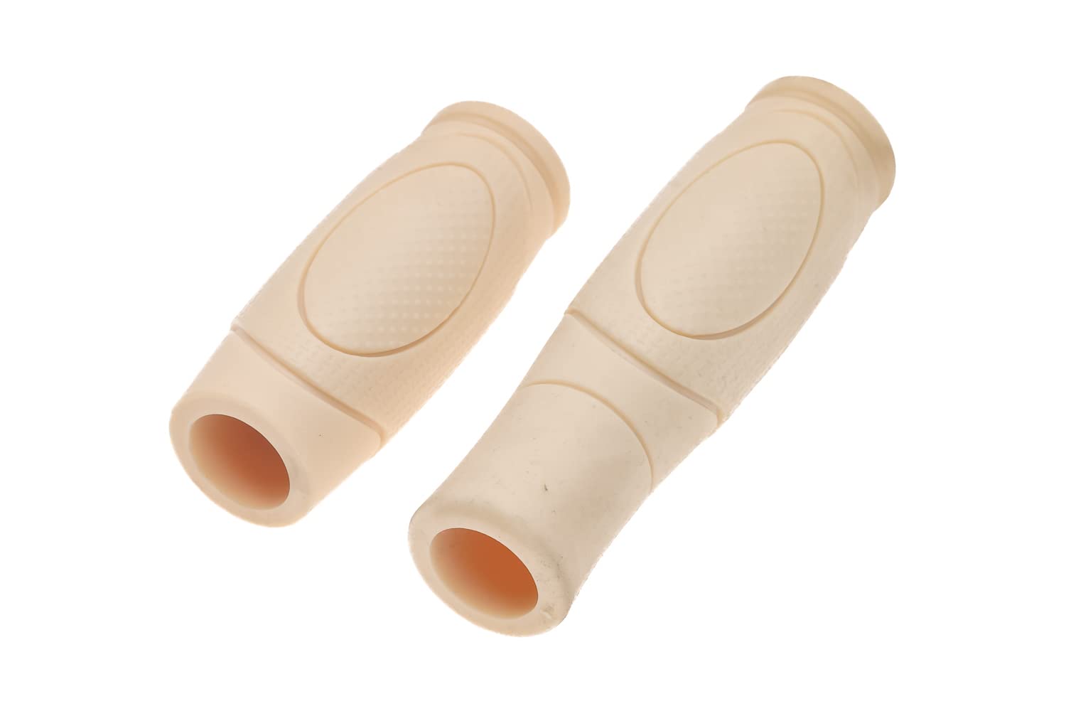 1 Paar ergonomisch geformte Fahrrad Lenker Griffe 125mm 92mm Creme beige Sport & Freizeit