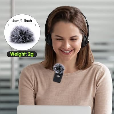 Furry Pop Filter Compatible with DJI MIC Wireless Lavalier Microphone, Windscreen Wind Muff Cover Reduce Wind Noise and Plosive Sounds by YOUSHARES (2 Pack)