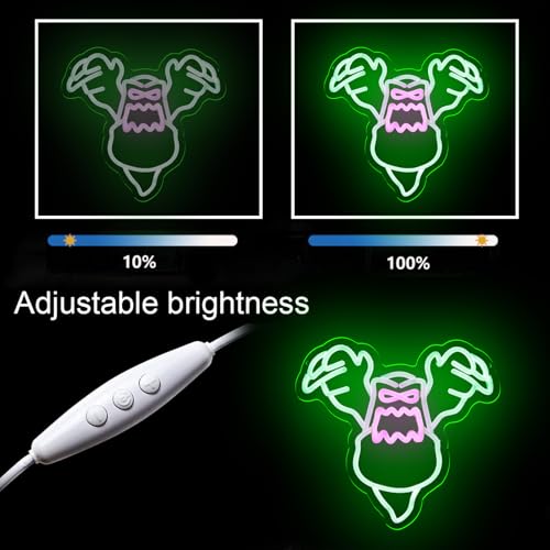 Image of Ghost Neon and Horror Busters Neon Slimer Sign for Wall Decor, Dimmable for Wall Decor Green Glut of A Ghosty Neon light for Bedroom,Kids Room,Man Cave for Birthday Gifts 14 * 12 IN
