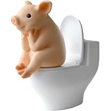 Toilet Miniature Fairy Figurine- Thinking PigPVC Material Only 25g