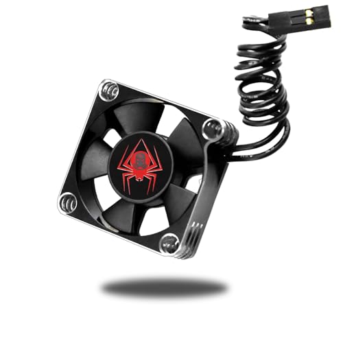 Chanjorlin RC Car Metal Motor Cooling Fan 25mm 30mm 35mm 40mm 50mm RC Heatsink 28000RPM ESC Cooling Fans Silvery-Black for 1/8 1/10 1/12 Truck Off Road Crawler Car 540 550 Brushless OR Brushed (40mm)