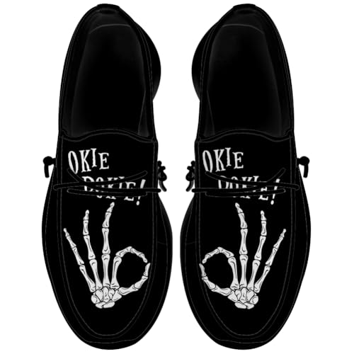 Quorax Skeleton Shoes Men Loafers Skull Slip-on Shoes Gifts for Men Women