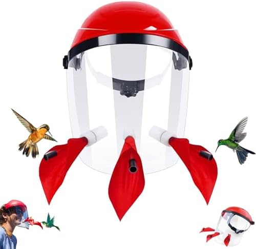 Shark Tank Hummingbird Feeder That Will Change Your Garden Forever 4 Hsmanchry Hummingbird Feeder Helmet | Hands-Free Outdoor Bird Feeder | 3 Feeding Ports | Adjustable Headband | Lightweight & Durable PVC, Red