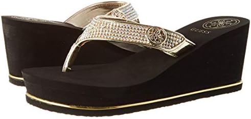Guess Women's Sarraly4 Wedge Sandal, Gold 771, 9 | Image 6
