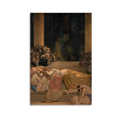 Affiche Art Nouveau pour salon moderne - Toile Maxfield Parrish fleurie