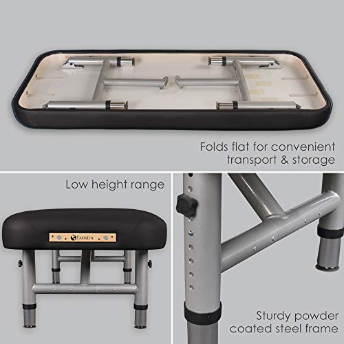 Earthlite Physical Therapy Table Yosemite 30 – Extra Wide, Adjustable Low Height (20-26.5”) Aluminum Exam & Massage Table, Face Cradle & Face Pillow (30x73”)