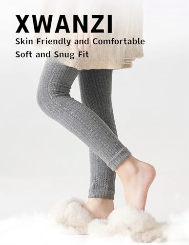 Toddler Girls Knitted Leggings Classic Solid Footless Stretchy Ribbed Tights Ankle Length Pants2