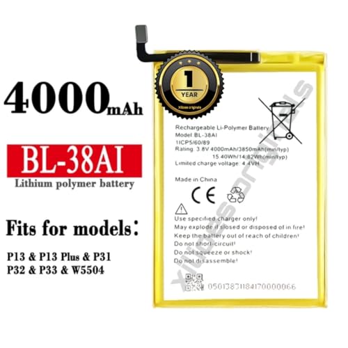 Image of BL-38AI Battery for itel P32 / P13 / P13 Plus / P31 /P33 / W5504 BL-38AI [4000Mah] Battery with 1 Year Warranty** (V15)