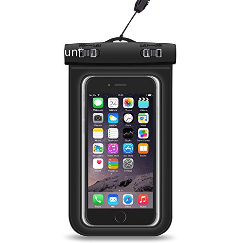 Waterproof Case,by Ailun,Universal Snowproof,Dirtproof Bag,for iPhone 6 Plus/6/6s/5s, Galaxy S6/EDGE/S5/S4/NOTE 4/3/2,LG G3/G4,Nexus 6/5/4,for Boating/Hiking/Swimming/Diving[Black]