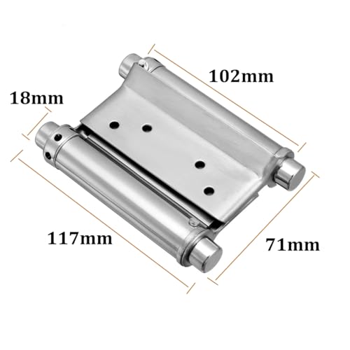 Bohaner 2 Pack 4 Inch Double Action Spring Hinges, 304 Stainless Steel Self Closing Dual Swing Door Hinges - Image 2