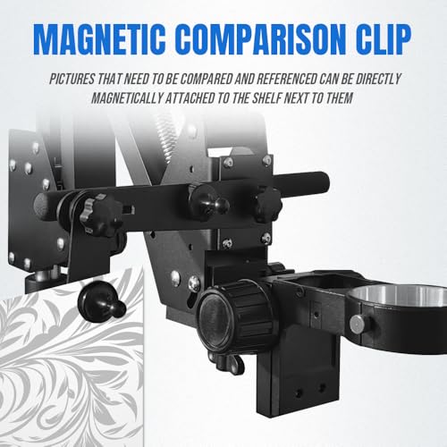 Image of Microscope Boom Stand for MS04A Stereo Microscope, Adjustable Spring Arm Bracket, Compatible with 76mm Holders and LED Ring Lights, Heavy-Duty Table Clamp Base, MH04A-H