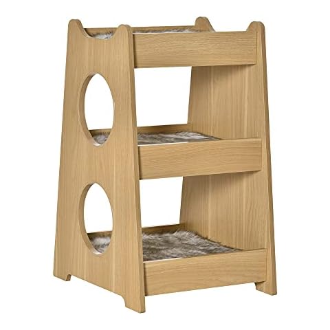 Cama para Gatos de 3 Niveles Pawhut con Alfombrillas Extraíbles Cover