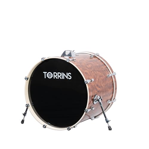 Image of TempoX Professional 5-Piece Acoustic Drum Set with 2 Cymbals & Hi-Hat (Brown) | Heavy-Duty Double Braced Stands | Complete Full Drum Set Kit for Practice & Performance