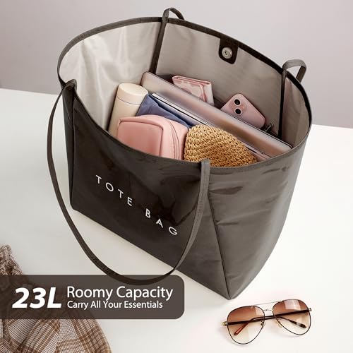 Image of KALIDI PVC Tote Women Weekender Bag Large Shopper Handbag Oversize Shoulder Travel Purse