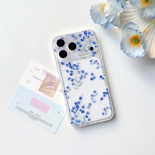 NITITOP for iPhone 17 Pro Max Case Cute Clear Flower Floral - Blue by NITITOP - Used condition - Image 4