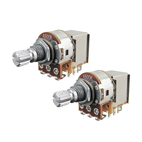 FLEOR 2pcs Push Pull Guitar Pots Short 15mm Split Shaft A500K Audio Taper Potentiometers