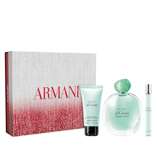 Armani beauty – Acqua di Gioia Eau de Parfum – Women's Perfume Routine Set ($191 Value) – Full Size (3.4 Fl Oz) & Travel Size (0.3 Fl Oz) Perfumes & Body Lotion