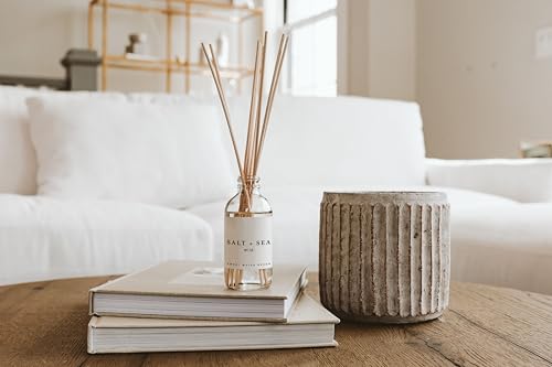 Image of Sweet Water Decor Salt & Sea Reed Diffuser Set - Sea Salt Citrus & Musk Amber Scent Diffuser - Reed Diffusers for Home with Long Lasting Fragrance - Non-Toxic Oil Reed Diffuser - Made in the USA