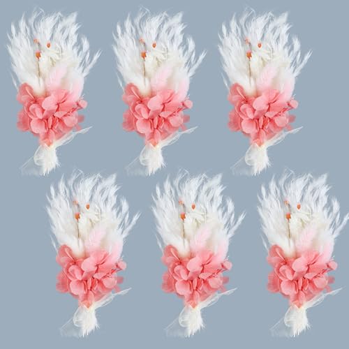 6 mini ramos de flores secas boho para decoración miniatura 1