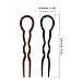 Bememo 20 Pcs Grip Hair Pins for Thick Hair U Shaped Pin French Simple Fast Spiral Braid Twist Styling Clip Pin for Lady Women, Wedding Bridal Hairstyles, Black and Brown