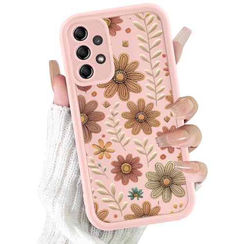 Foonary Funda para Samsung Galaxy A23 5G, Carcasa para Teléfono Móvil con Aesthetic Flores Otoño Dibujos Diseño, Soft Silicona TPU Case Antigolpes Protectora Cover para Samsung A23 5G 6,6', Rosa