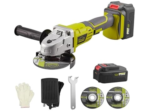 Amoladora Angular Inalámbrica, DEWINNER Amoladora Bateria de 20 V, Ø115 mm, Incluye Batería de 3.0Ah y Cargador Rápido, Cubierta Protectora para Esmerilado,Pulido y Corte 2 Discos Abrasivos
