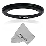 Goja 37-49MM Step-Up Adapter Ring (37MM Lens to 49MM Accessory) + Premium MagicFiber Microfiber Cleaning Cloth