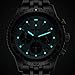 BERNY Chronograph Watch with Tachymeter Analog Quartz Watch for Men Sapphire Glass Men's Stop Watch for Sports All Stainless Steel Male Wristwatch with 3ATM Waterproof Date Calender C3 Luminous