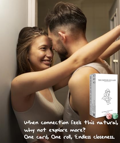 GIFTSFARM Sex Games – 36 Illustrated Sexual Position Cards with Dice – Romantic Intimacy Game for Adults, Fun Sex Bedroom Games for Date Night, Valentine Gifts Idea