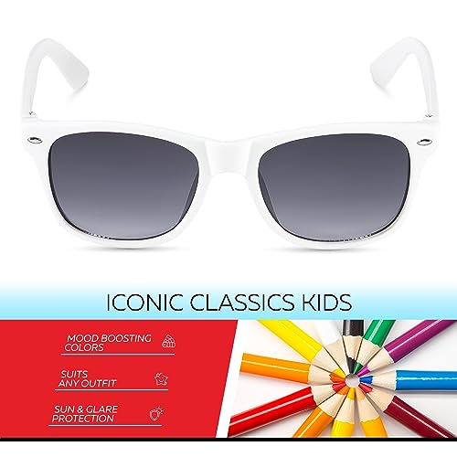 Image of Retro Rewind Kids Sunglasses for Boys Girls Age 3-12 - Shatterproof UV400 Toddler Children Sun Glasses