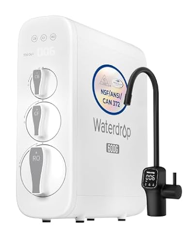 Waterdrop G3P600 Tankless Reverse Osmosis Water Filter System, Black Faucet — $439.00 (19% off)