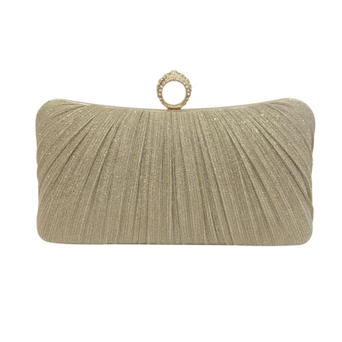SANOVIO Bolsa de noite conversível para mulheres | Bolsa clutch brilhante e transversal | Casamento, eventos formais, Dourado