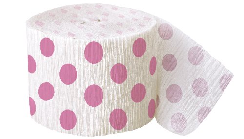 Hot Pink Dots crepe streamer