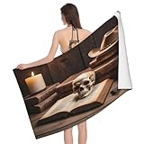 Leichong Toalla de Playa Vela de Calavera Grande de Microfibra Hombre Mujer, Toallas Playa Mezclilla Retro Secado Rápido, Absorbente Toalla Baño 80 x 160 cm