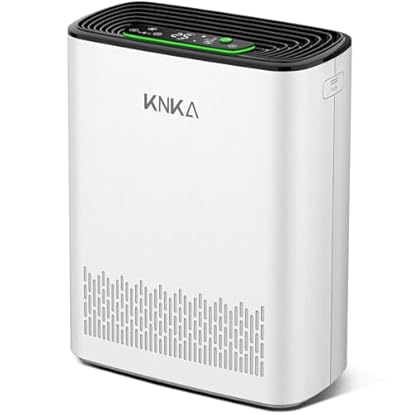 Foto di KNKA Purificatore d’aria HEPA, CADR 300 m³/h, fino a 80 m², Rimuove fino al 99,97% di polvere, pollini e odori, Sensore qualità dell’aria, Modalità automatica e notte, Ideale per fumatori e animali