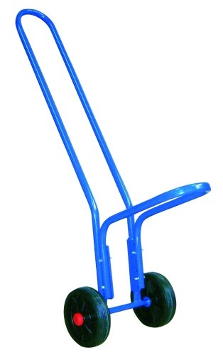 Novodinamica Carro Portasillas Pequeño Plegable con Base en Forma de L y Asa Fija, Azul, Acero, 4 Ruedas Sólidas, Caster, 75 Kg, 380 x 440 x 1320 mm