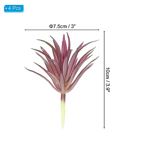 PATIKIL Artificial Succulent Plants, 4 Pack Small Fake Plants Faux Succulents Plant Unpotted for Home Garden Decoration Burgundy - Image 2